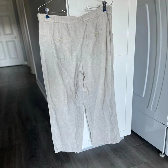 Liz Claiborne Linen Cotton Cropped Comfortable Pants Petite Medium - Picture 12 of 12